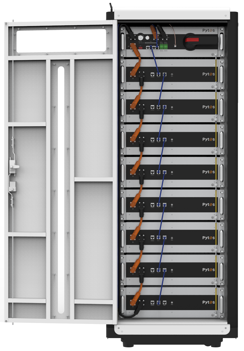 Hochvoltspeicher Rack mi Pytes Batteriemodulen